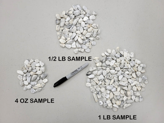 Small Tumbled Howlite Crystals - 1/4 inch to 1 inch pieces - Bulk Tumbled Stones