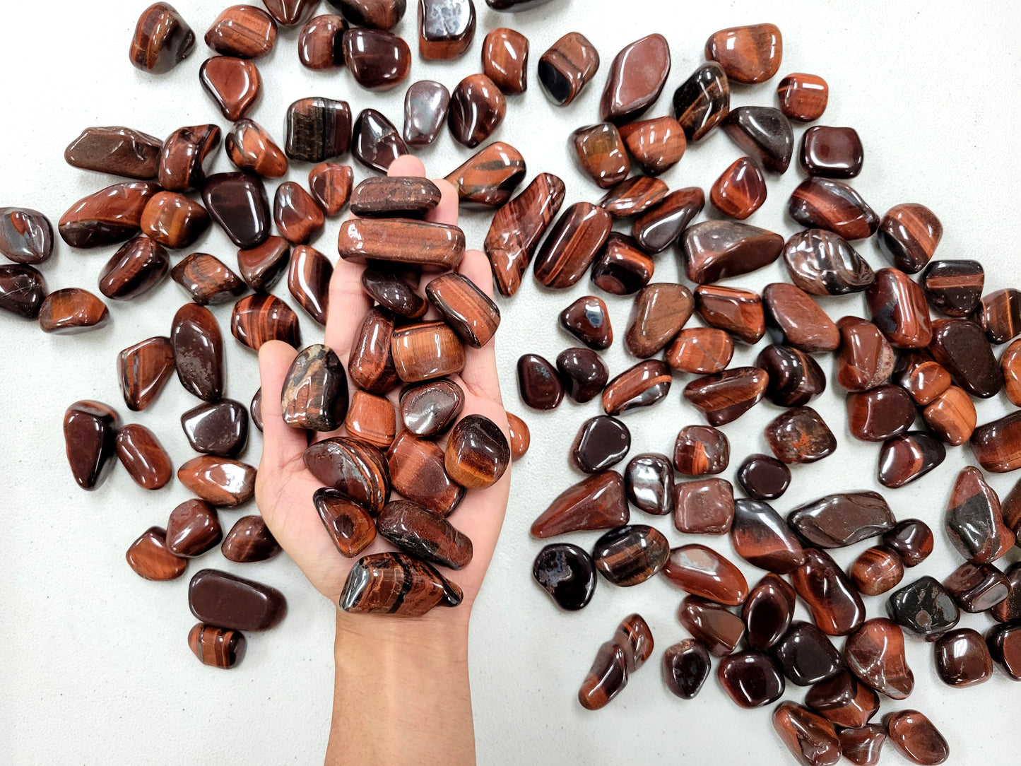 Bulk Tumbled Red Tiger's Eye Crystal Stones - Size Medium - 1 inch to 2 inch