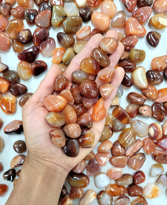 Bulk Tumbled Red Agate Crystals - Size SMALL - 1/2 inch to 1 inch