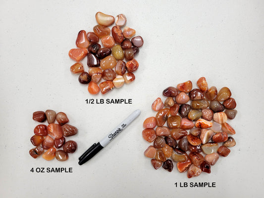 Bulk Tumbled Red Agate Crystals - Size SMALL - 1/2 inch to 1 inch