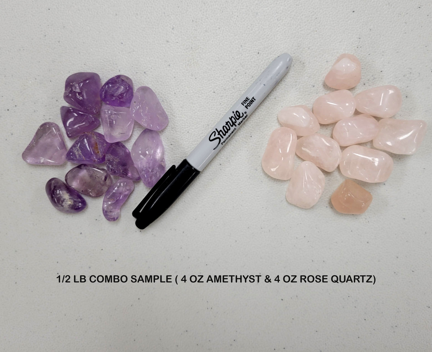 Tumbled Amethyst & Rose Quartz Combo - Bulk Tumbled Stones