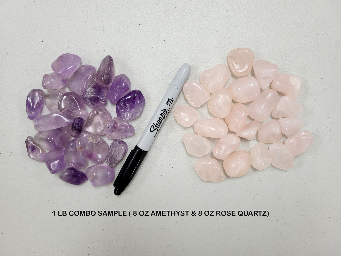 Tumbled Amethyst & Rose Quartz Combo - Bulk Tumbled Stones