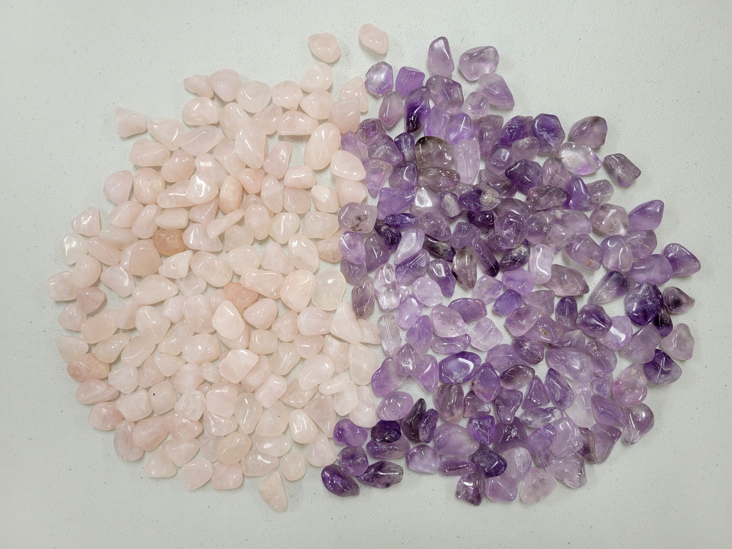 Tumbled Amethyst & Rose Quartz Combo - Bulk Tumbled Stones