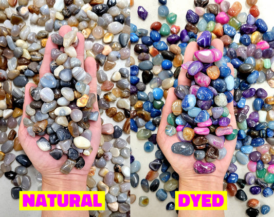 Small Tumbled Agate Crystals - Dyed or Natural