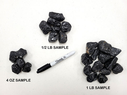 Tumbled Black Tourmaline Crystals - Mixed Size 1/4 inch to 2.5 inches