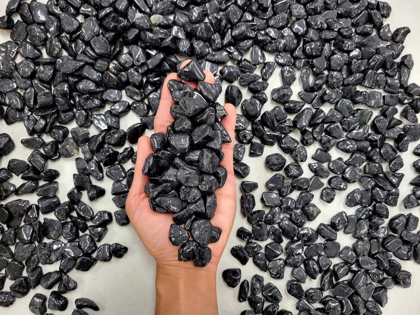 Small Tumbled Black Tourmaline Crystal Stones - 1/4 inch to 1/2 inch