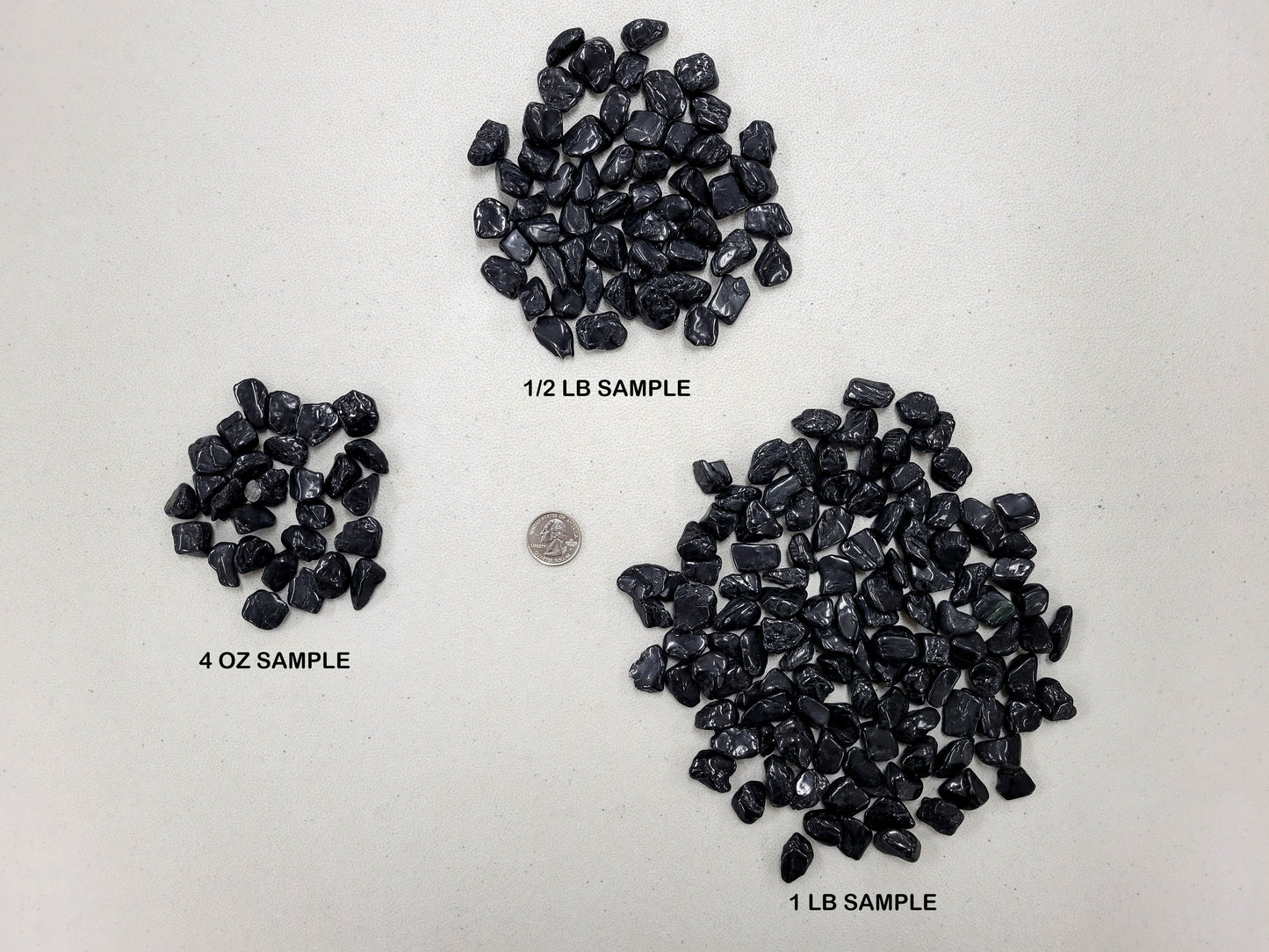 Small Tumbled Black Tourmaline Crystal Stones - 1/4 inch to 1/2 inch