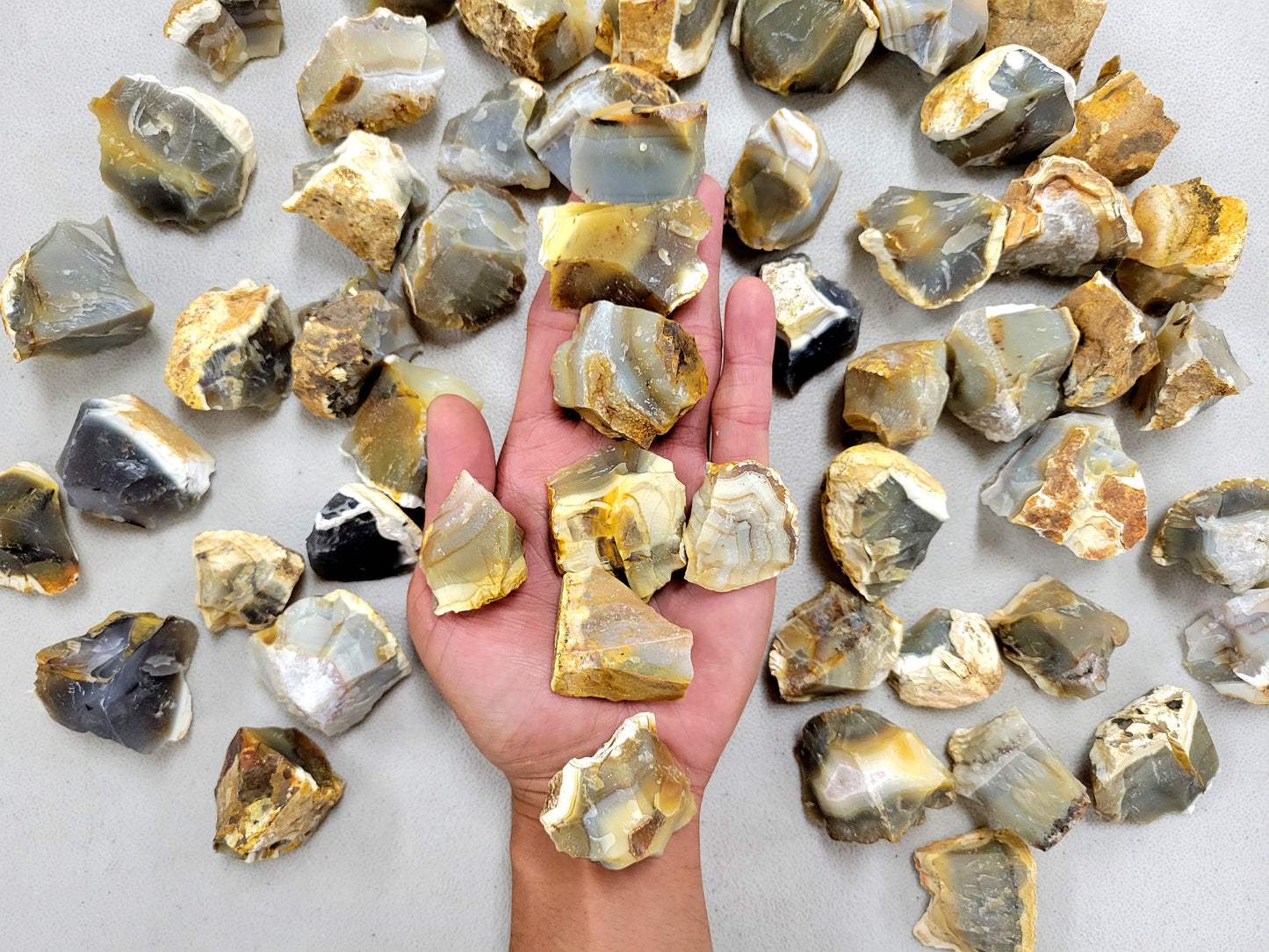 Yellow Carnelian Agate Crystals - Raw Rough Stones Bulk